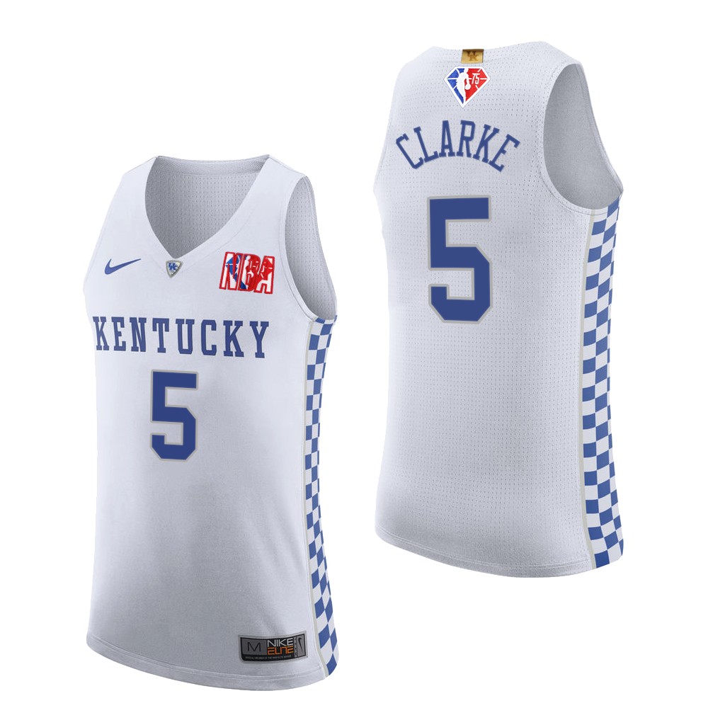 Kentucky Wildcats Terrence Clarke White 2021 NBA Draft Commemoration Jersey