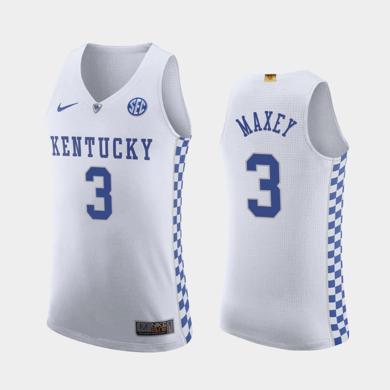 Kentucky Wildcats Tyrese Maxey White 2019-20 Jersey College
