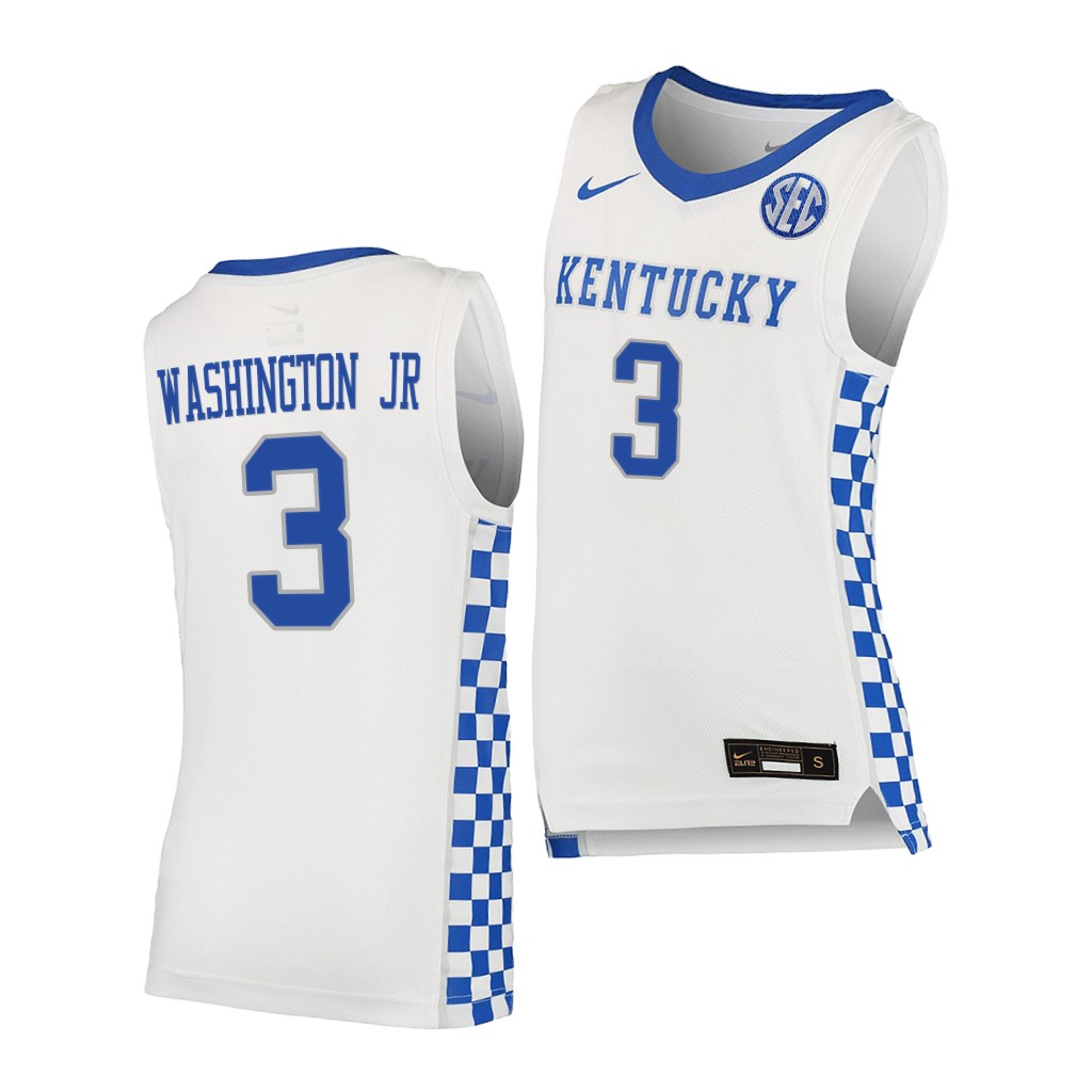 Kentucky Wildcats TyTy Washington Jr. #3 White Jersey 2021-22 College