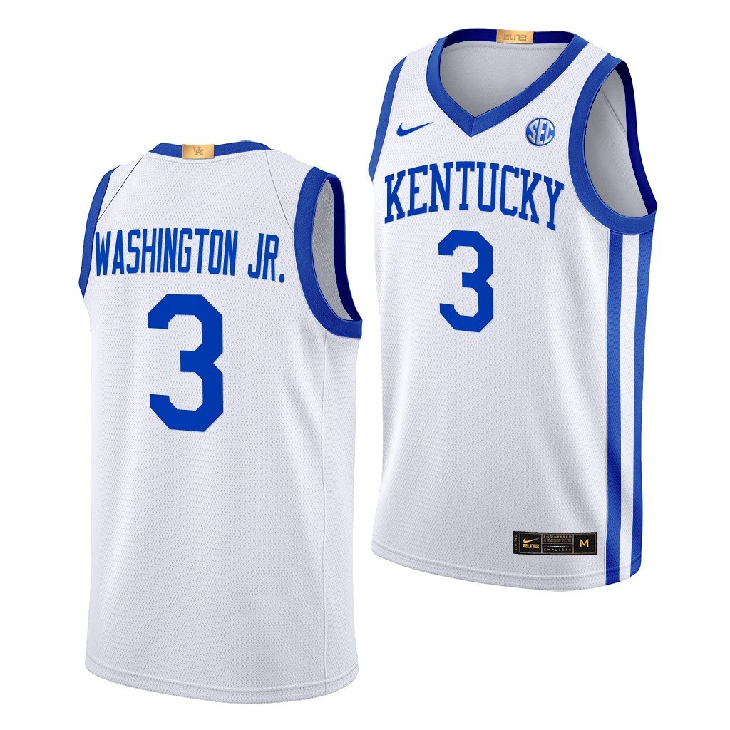 Kentucky Wildcats TyTy Washington Jr. White #3 Alumni Jersey 2022-23 Home