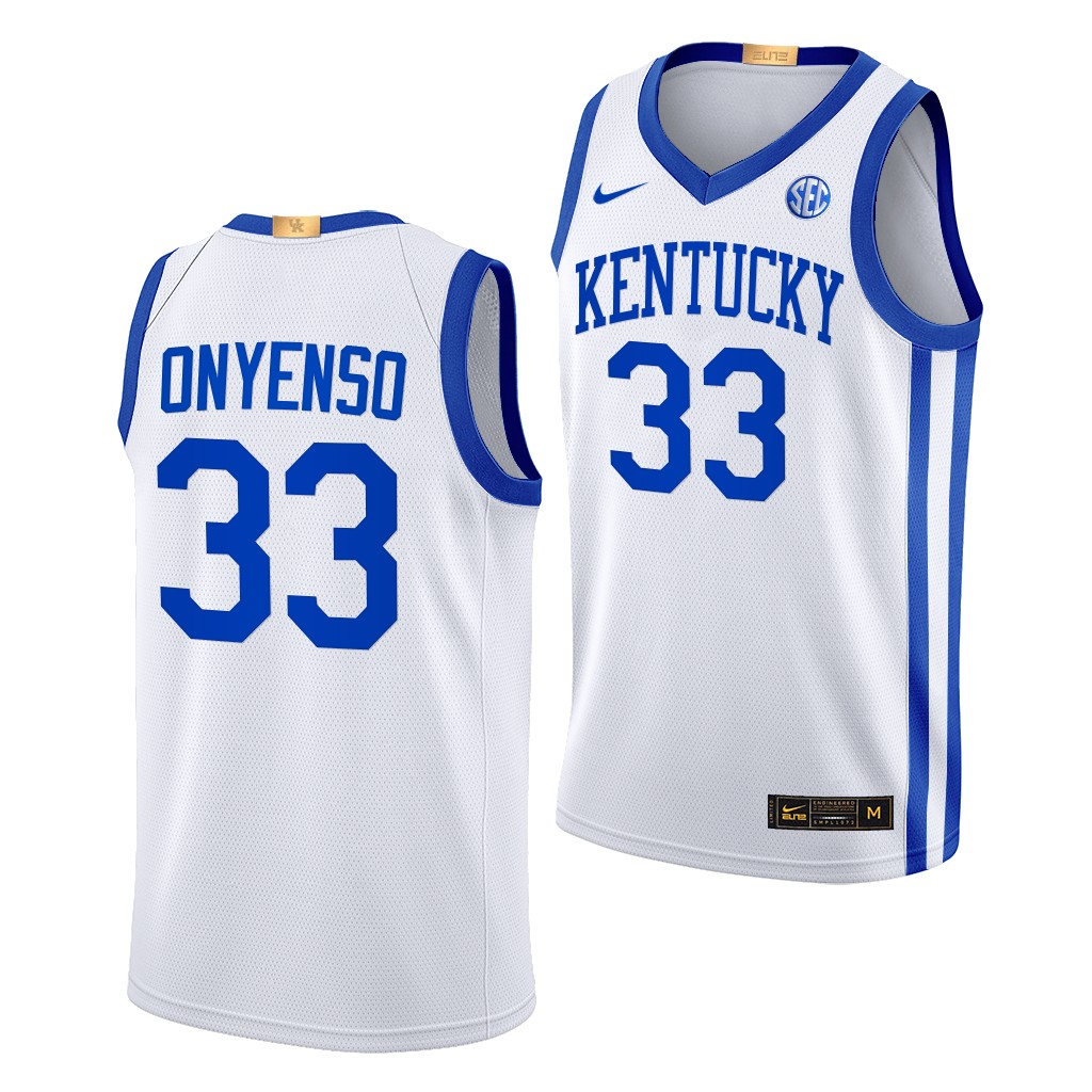 Kentucky Wildcats Ugonna Onyenso White #33 Elite Jersey 2022-23 Home