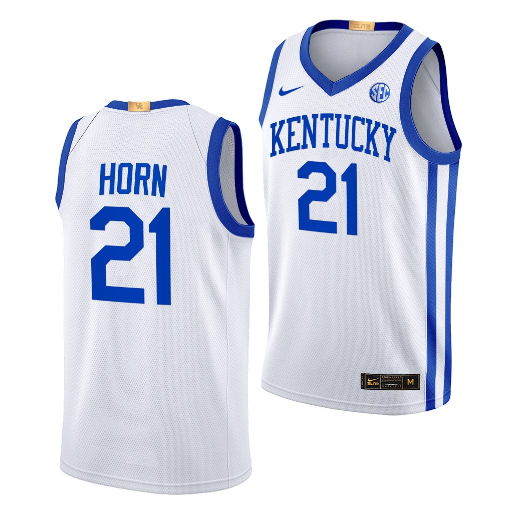 Kentucky Wildcats Walker Horn White #21 Elite Jersey 2022-23 Home