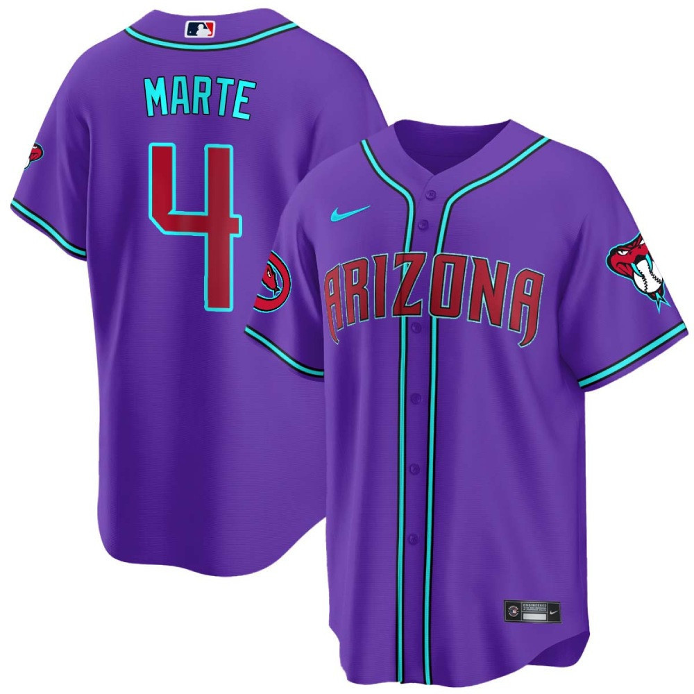 Ketel Marte Men's Arizona Diamondbacks 2024 Cool Base V2 Purple Arizona Jersey - All Stitched