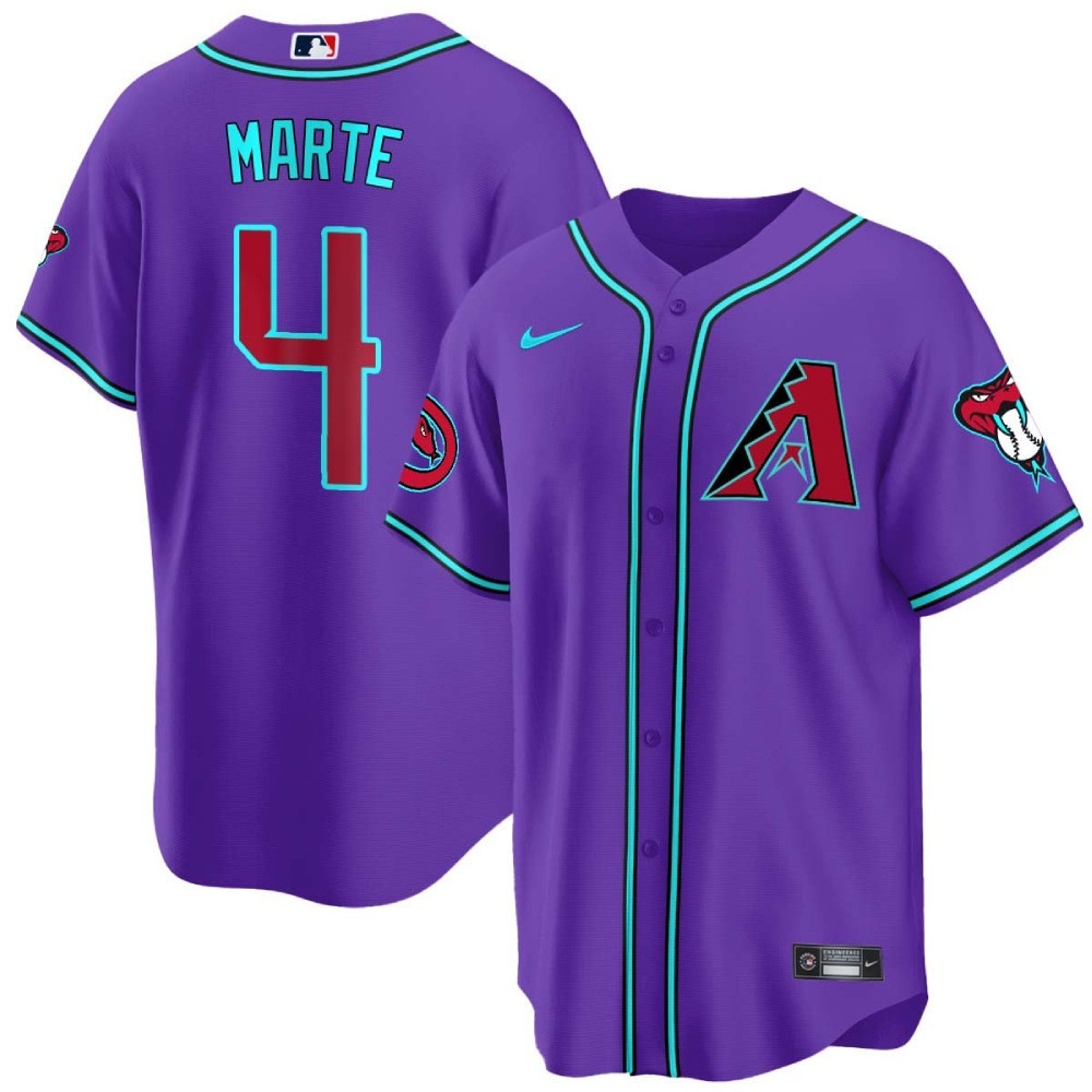 Ketel Marte Men's Arizona Diamondbacks 2024 Cool Base V2 Purple Jersey - All Stitched