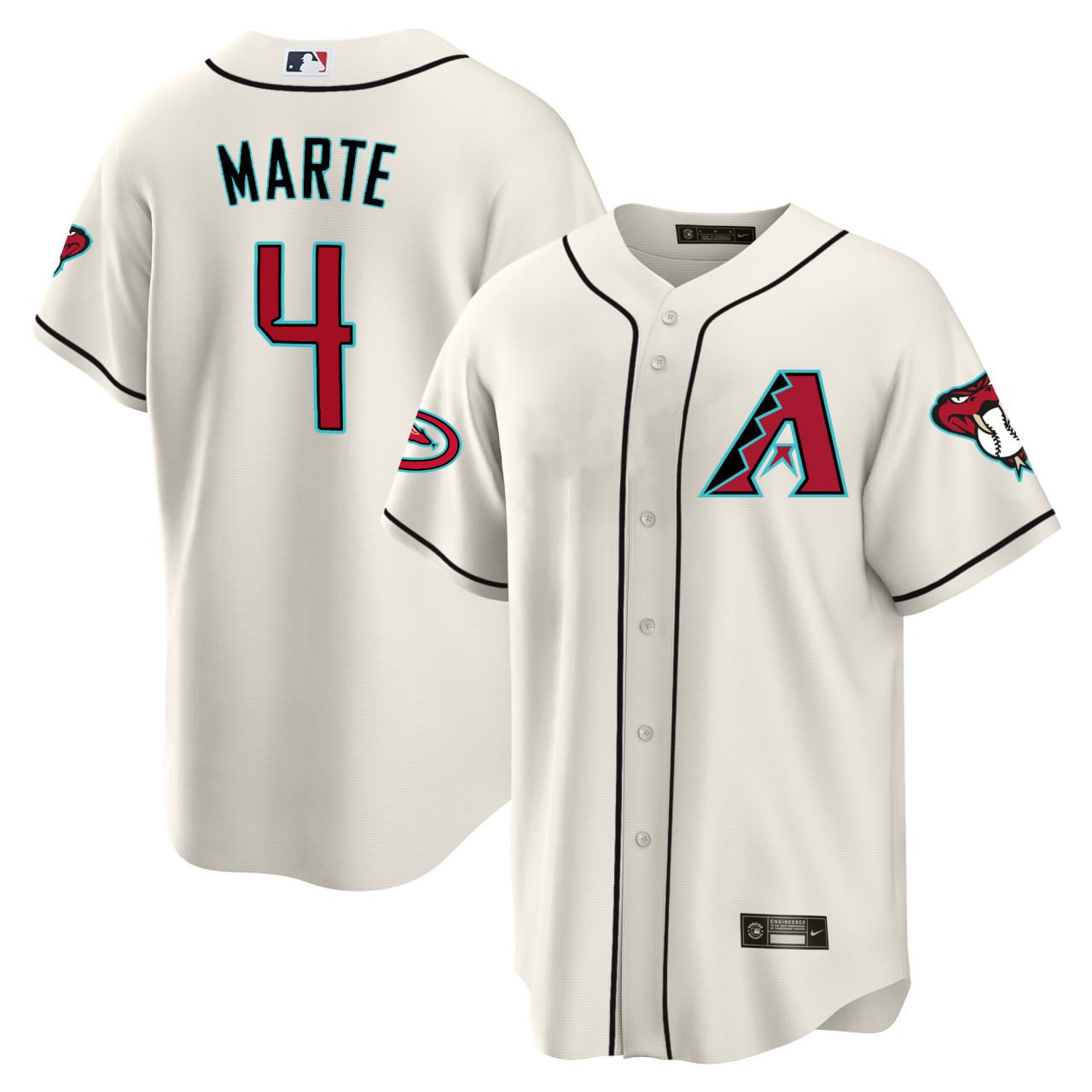 Ketel Marte Men's Arizona Diamondbacks 2024 Cool Base White Jersey - All Stitched