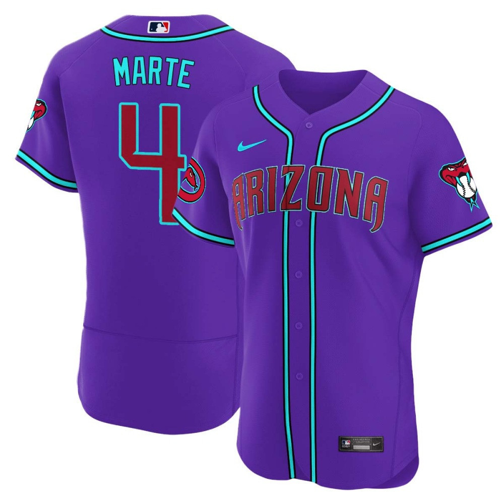 Ketel Marte Men's Arizona Diamondbacks 2024 Flex Base V2 Purple Arizona Jersey - All Stitched