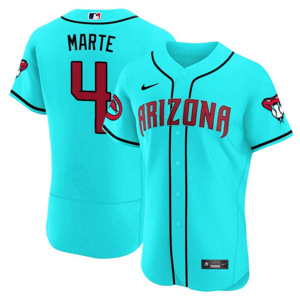 Ketel Marte Men's Arizona Diamondbacks 2024 Flex Base V2 Teal Arizona Jersey - All Stitched