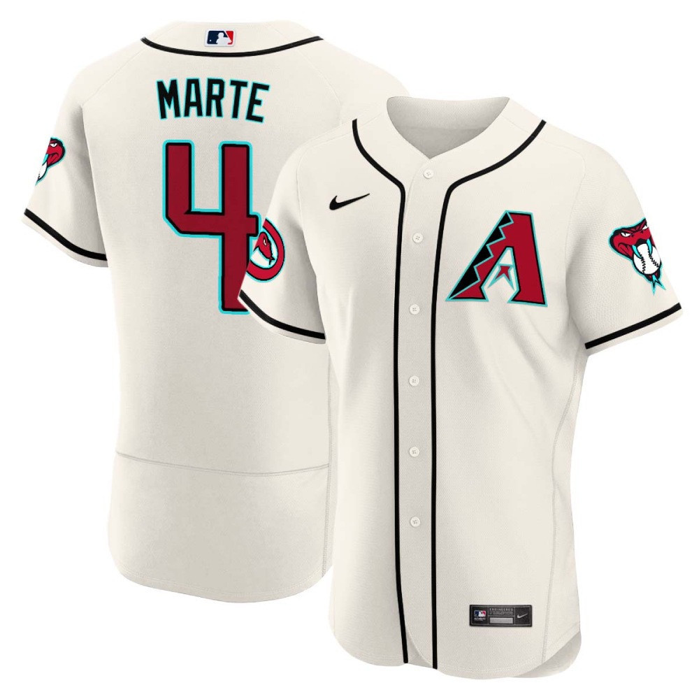 Ketel Marte Men's Arizona Diamondbacks 2024 Flex Base White Jersey - All Stitched