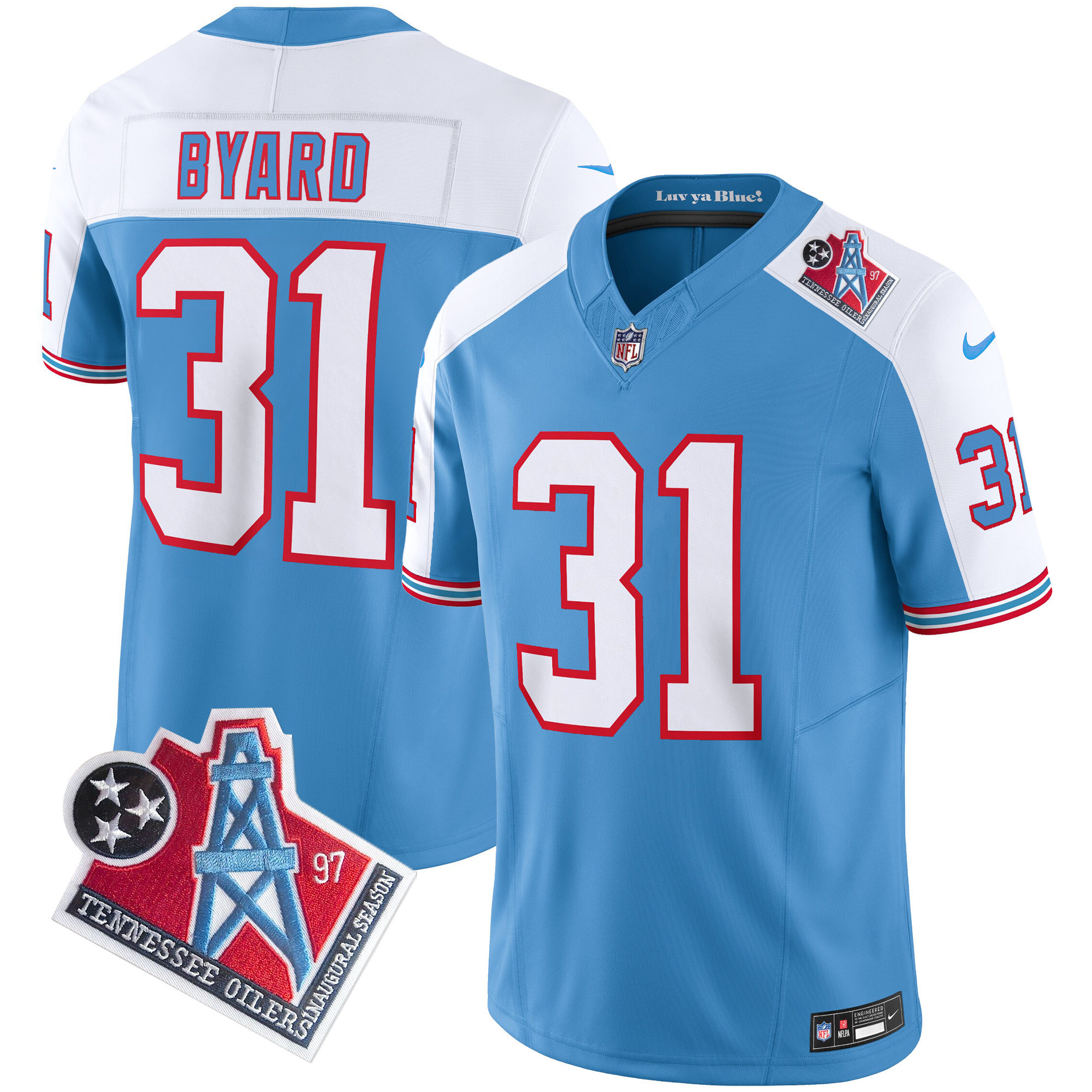 Kevin Byard Men's Tennessee Titans 1997 Throwback Limited Vapor Alternate Jersey - All Stitched 