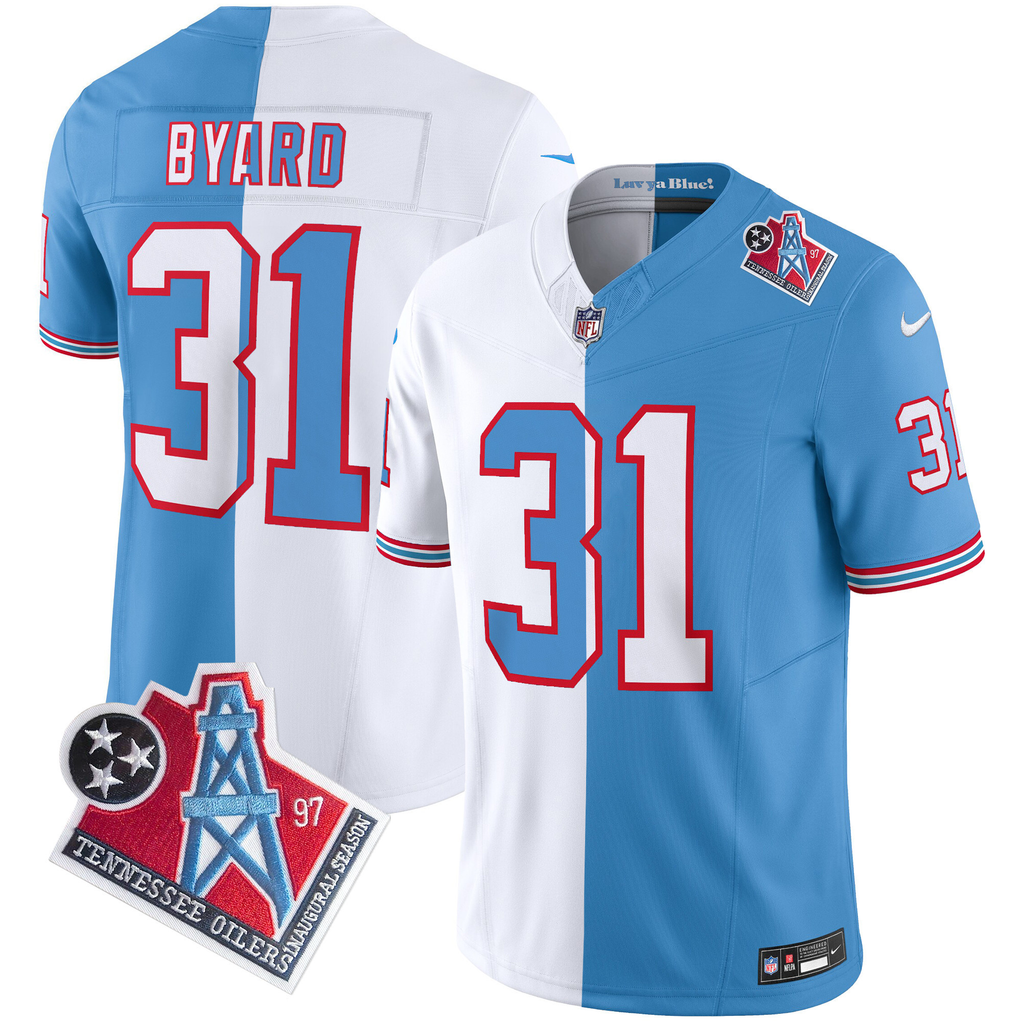 Kevin Byard Men's Tennessee Titans 1997 Throwback Limited Vapor Split Jersey - All Stitched 