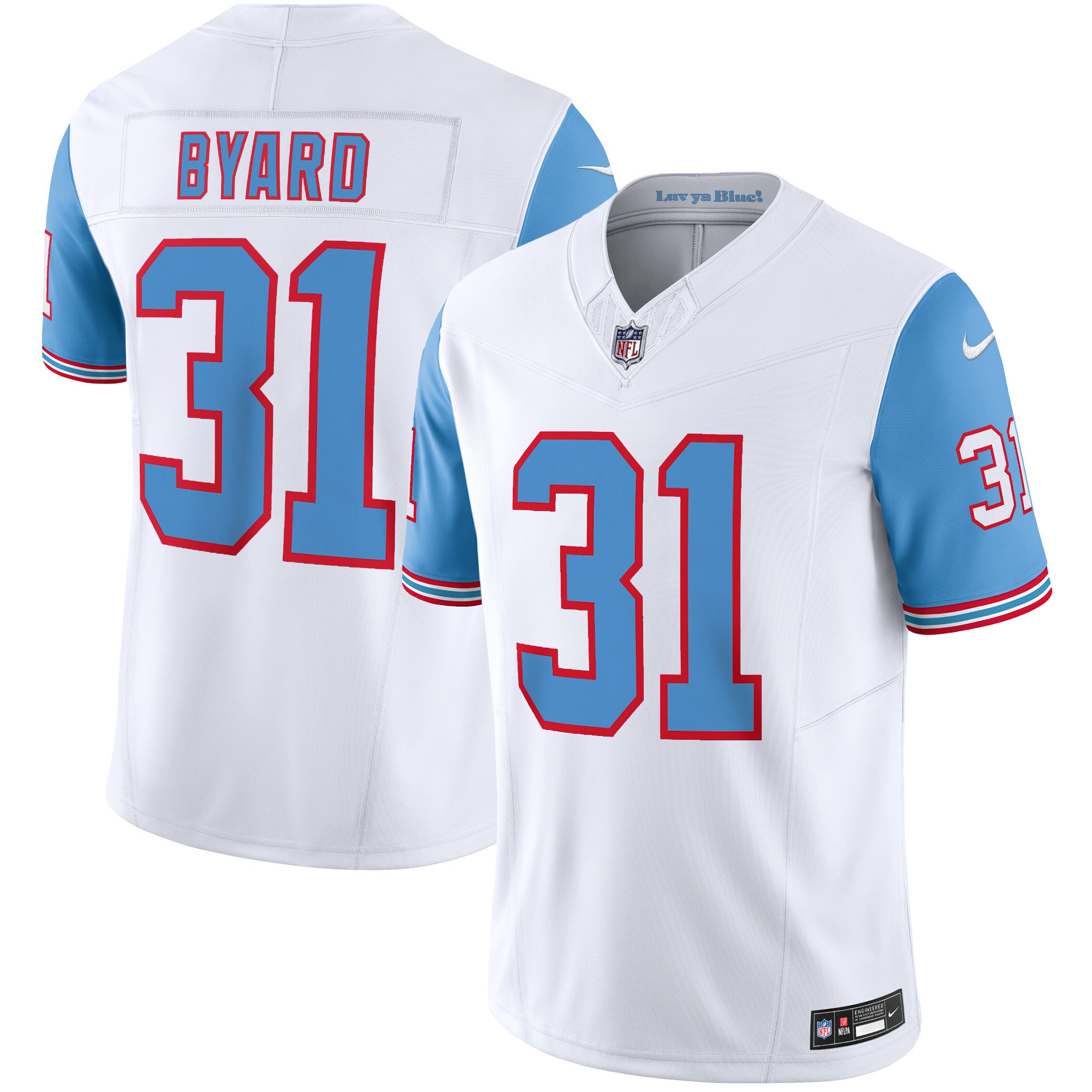 Kevin Byard Men's Tennessee Titans Throwback Limited Vapor Blue Sleeves Jersey - All Stitched 