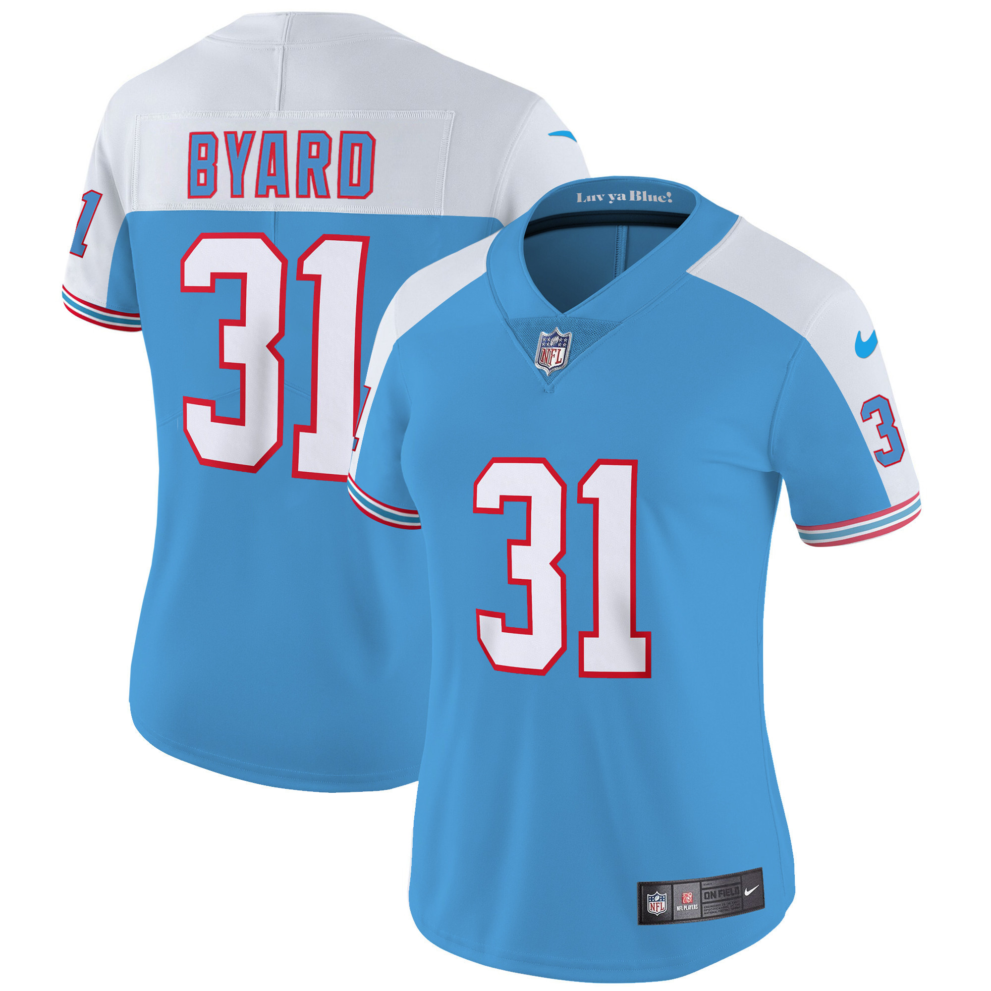Kevin Byard Women's Tennessee Titans Throwback Limited Vapor Alternate Jersey - All Stitched 