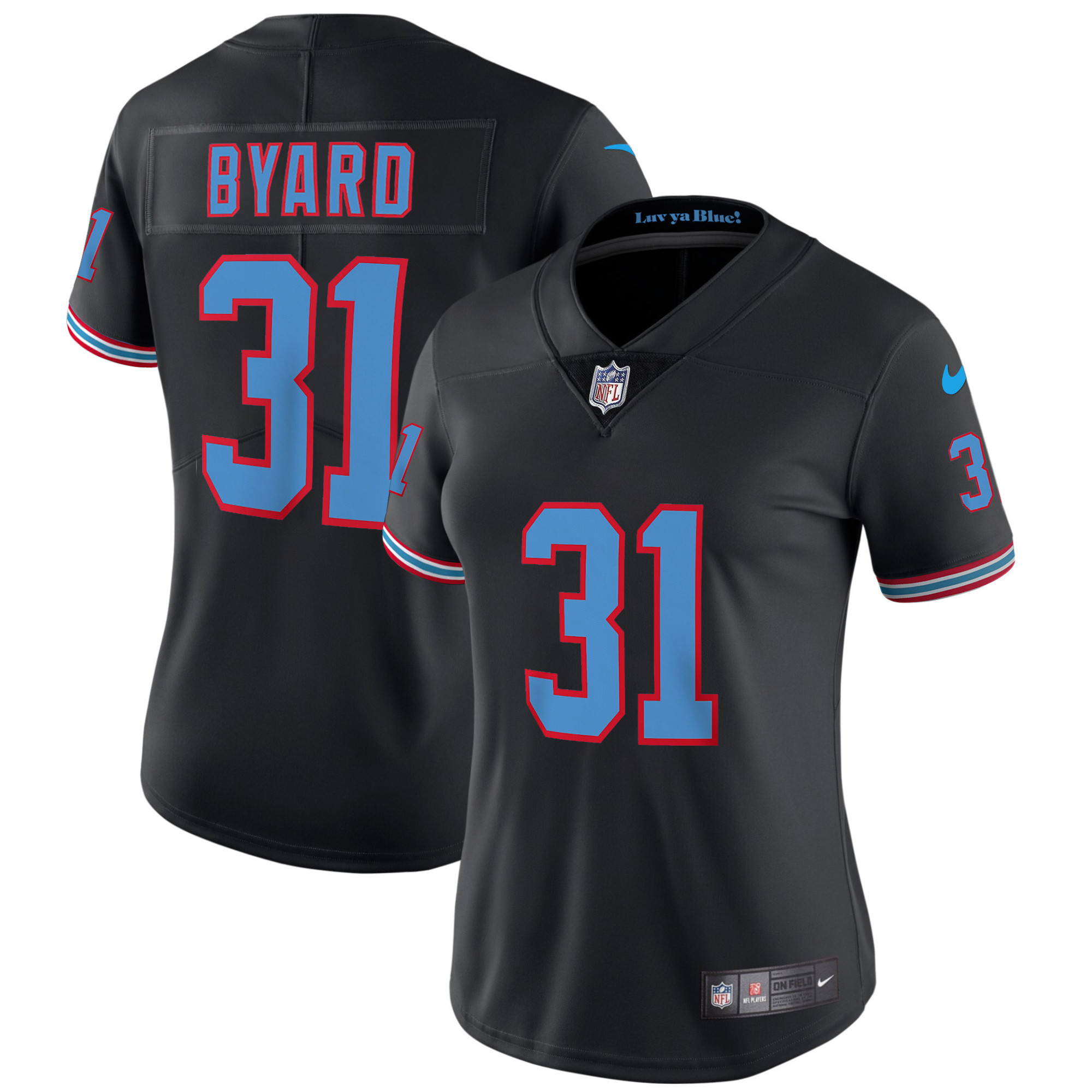 Kevin Byard Women's Tennessee Titans Throwback Limited Vapor Black Jersey - All Stitched 
