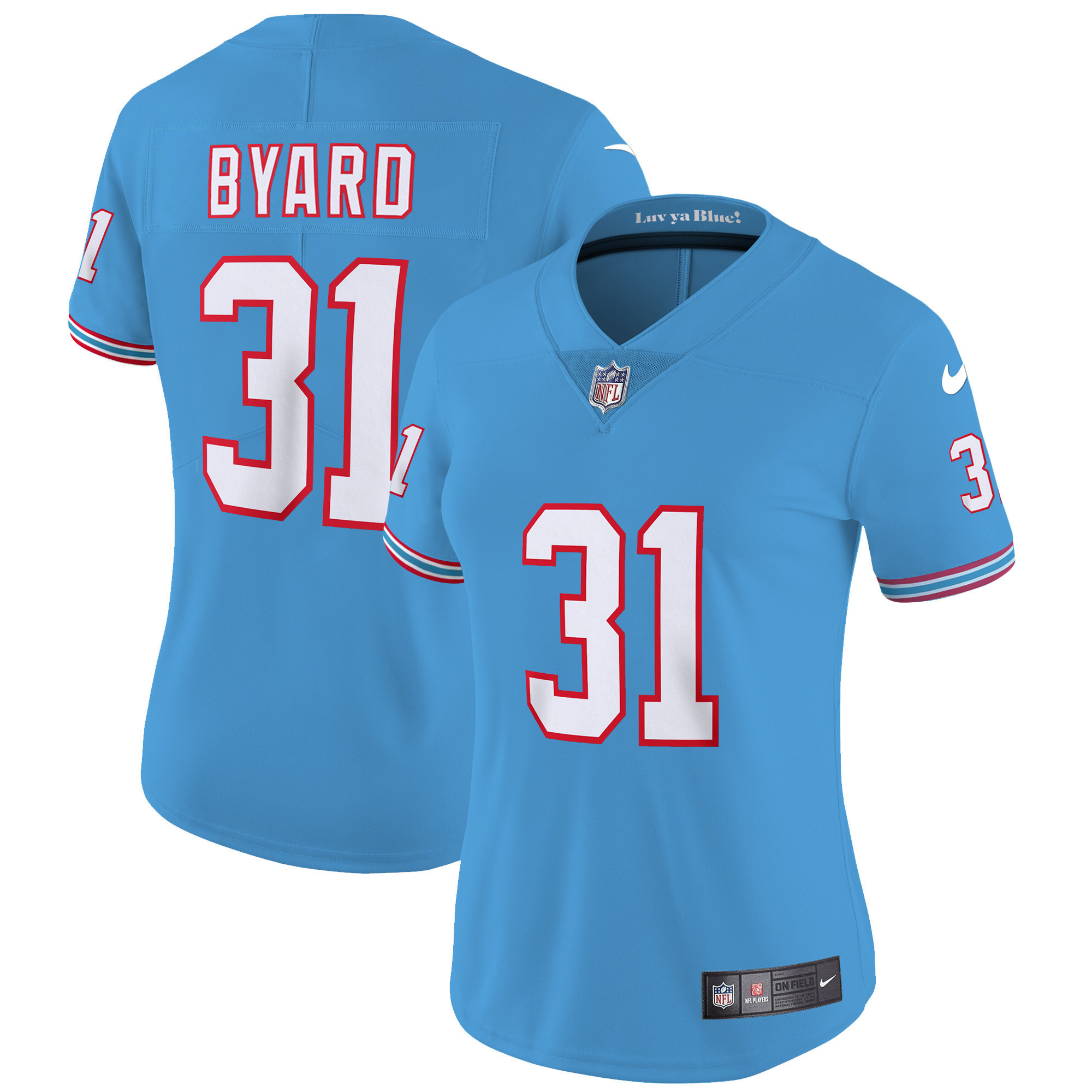 Kevin Byard Women's Tennessee Titans Throwback Limited Vapor Light Blue Jersey - All Stitched 