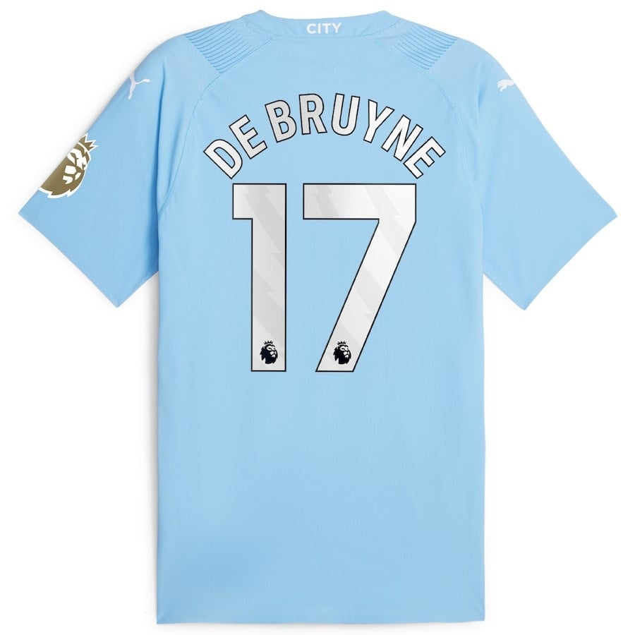 Kevin De Bruyne 17 Manchester City 2022/23 English Premier League Champions Jersey – Sky Blue
