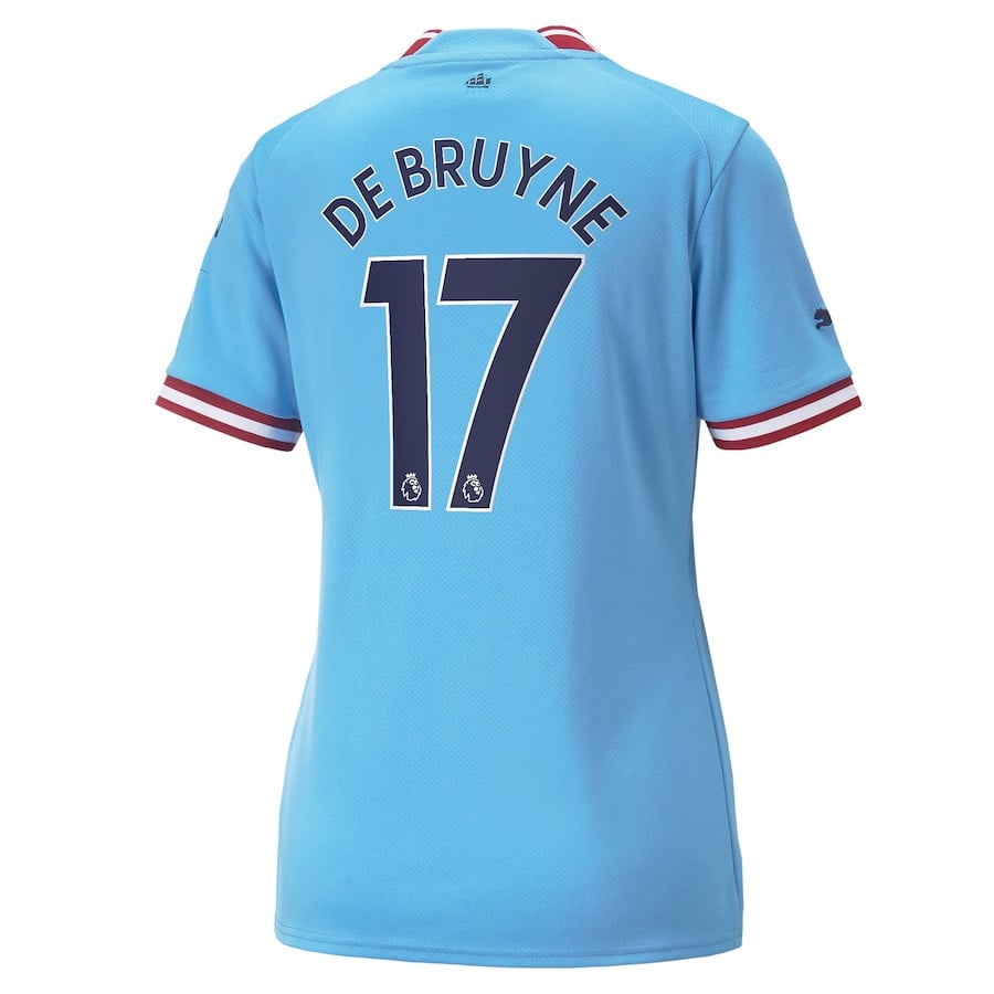 Kevin De Bruyne 17 Manchester City Women 2022/23 Home Player Jersey – Sky Blue