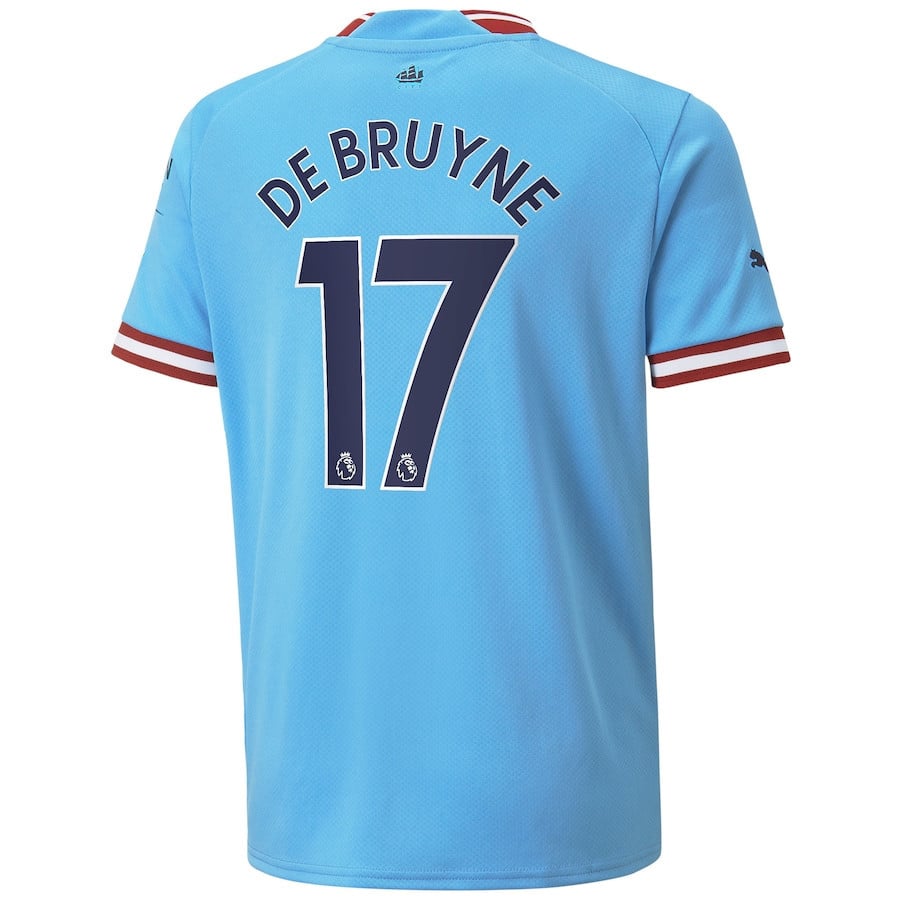 Kevin De Bruyne 17 Manchester City Youth 2022/23 Home Player Jersey – Sky Blue