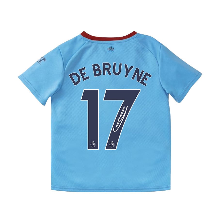 Kevin De Bruyne 17 Signed Manchester City 2022/23 Hom Jersey – Youth