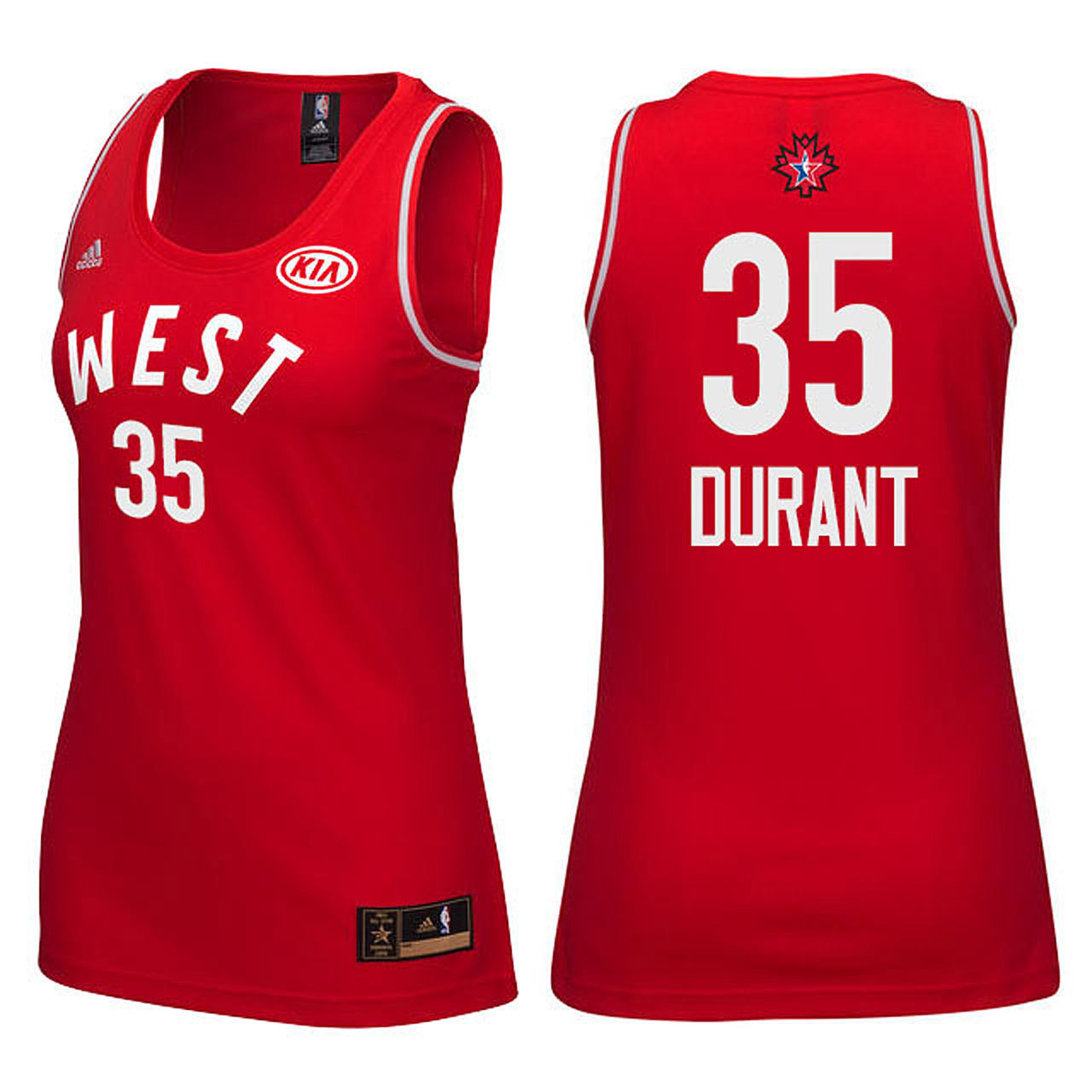 Kevin Durant #35 2016 All-Star Western Red Women Jersey