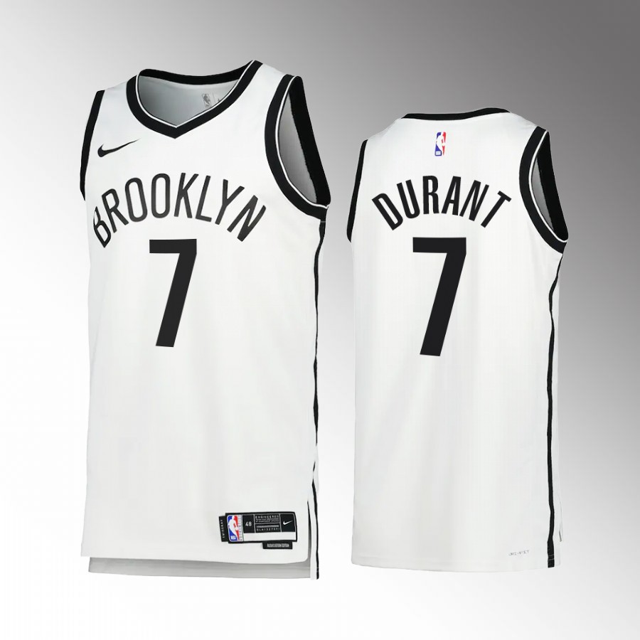 Kevin Durant 2022-23 Brooklyn Nets White #7 Association Edition Jersey Swingman