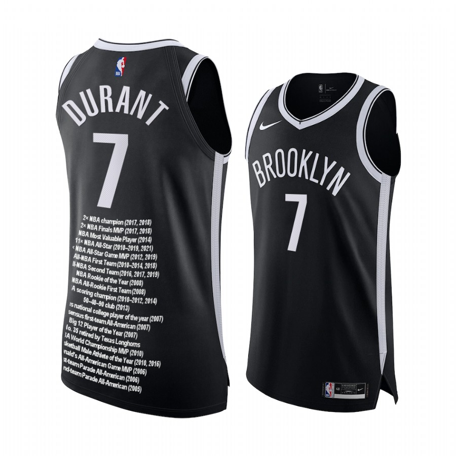 Kevin Durant Career highlights Nets Black Jersey Commemorative Limited