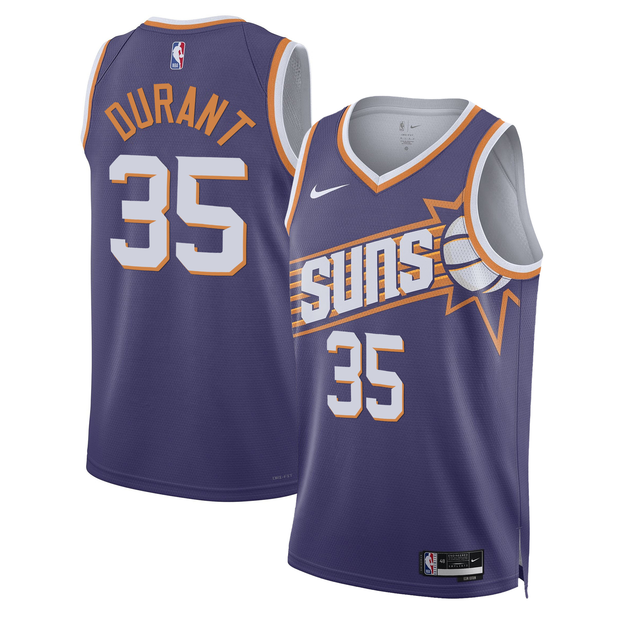 Kevin Durant Men's Phoenix Suns Swingman Purple Jersey - All Stitched