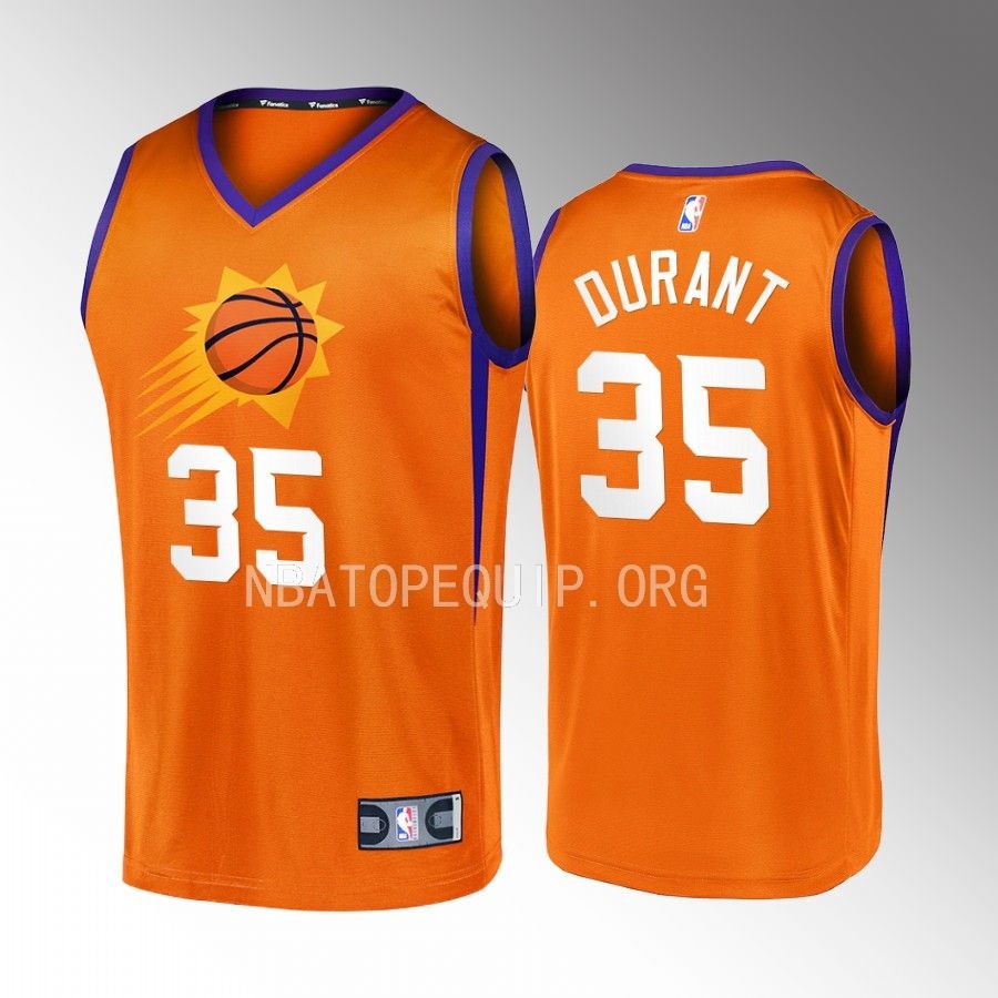 Kevin Durant Suns #35 Orange Jersey Fast Break Statement Edition