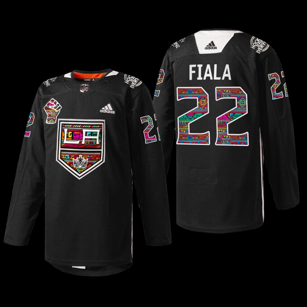 Kevin Fiala Los Angeles Kings Black History Month Jersey Black #22 Warmup
