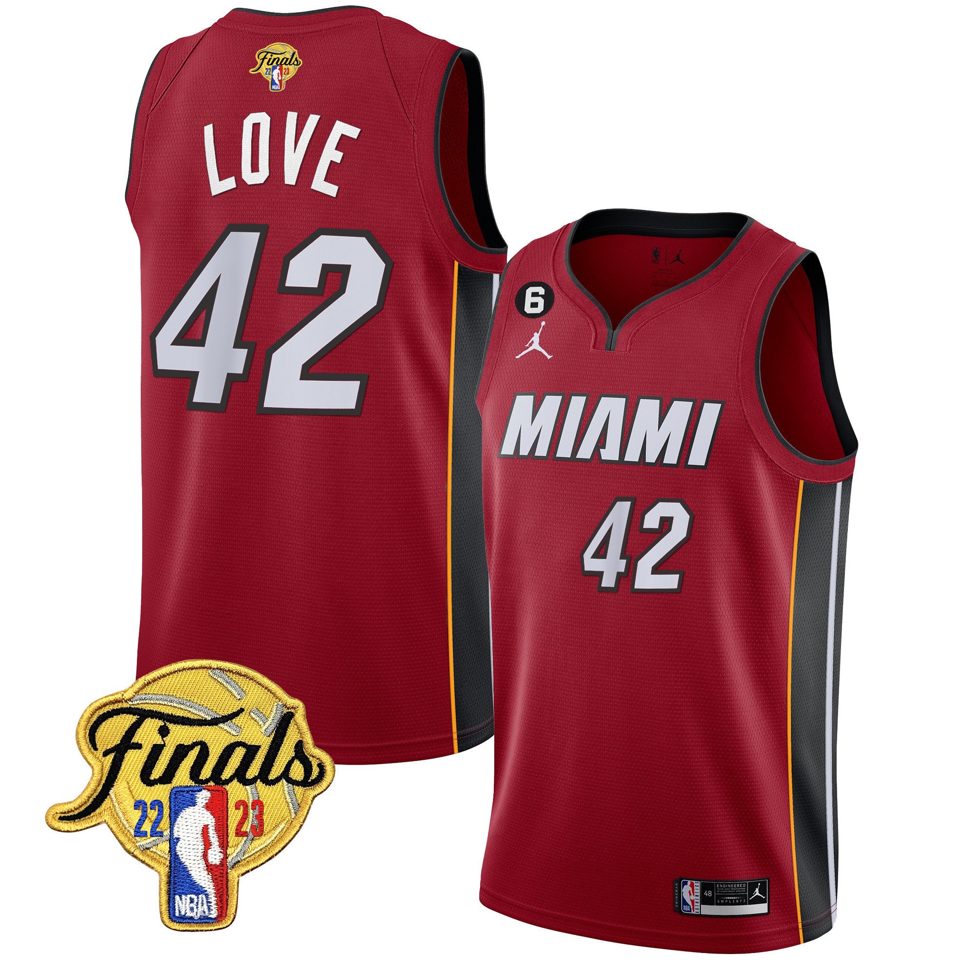 Kevin Love Men's Miami Heat 2023 Finals Patch Collection Statement Jersey - All Stitched