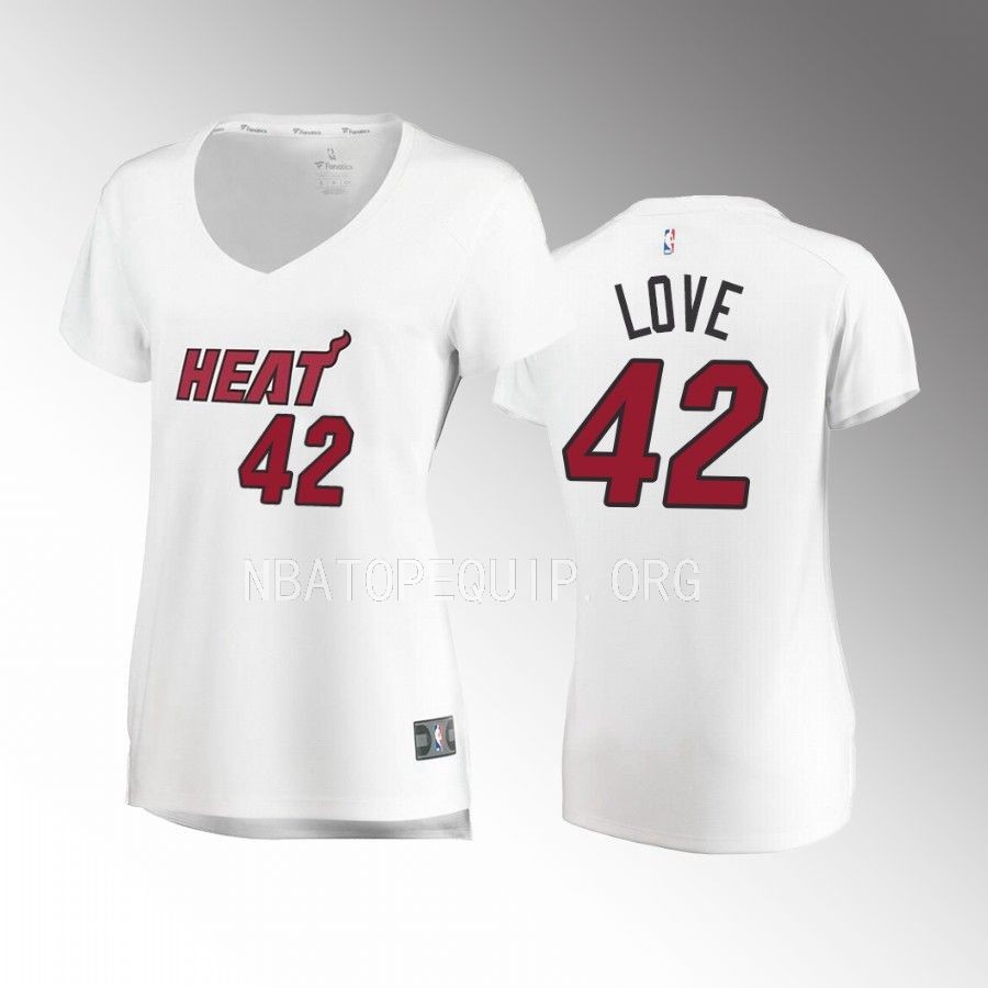 Kevin Love Miami Heat #42 White Fast Break Women 2022-23 Jersey Association