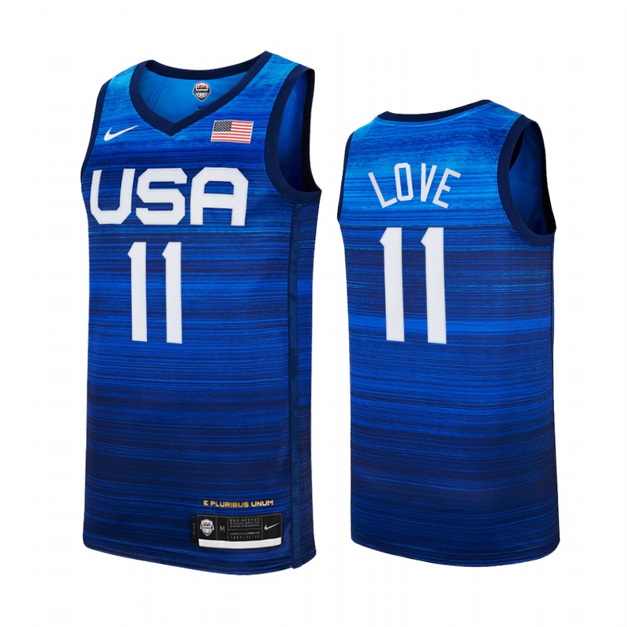 Kevin Love USA #11 Blue 2021 Tokyo Olympics Away Jersey