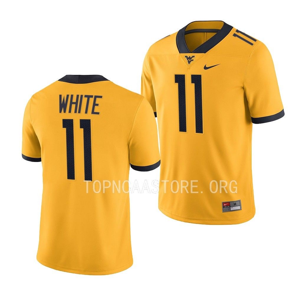 Kevin White West Virginia Mountaineers Alternate Game #11 Jersey Men's Gold Uniform