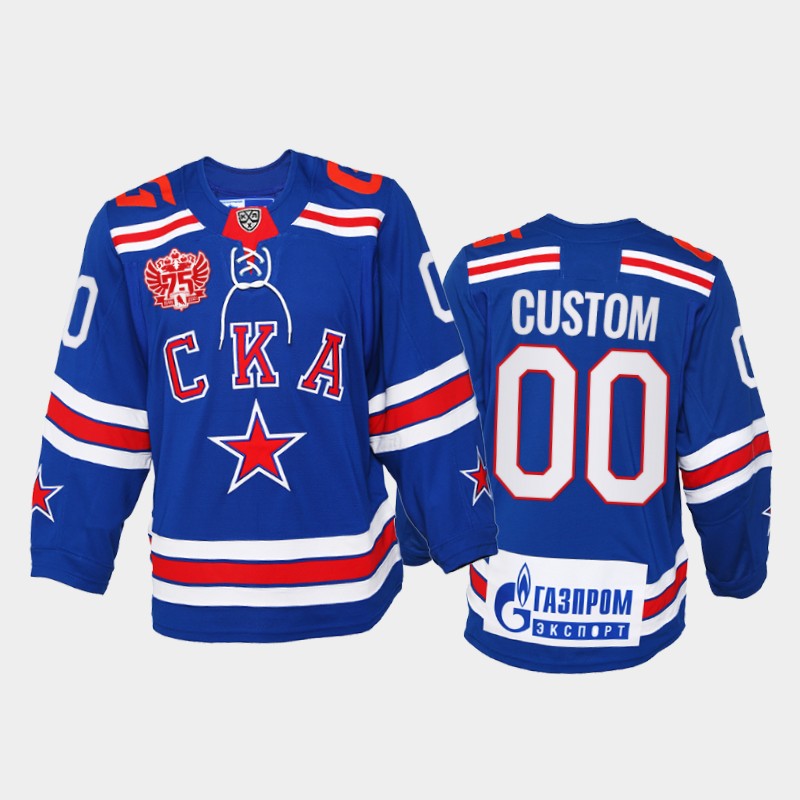 KHL SKA Custom #00 75th Anniversary Blue Home Jersey
