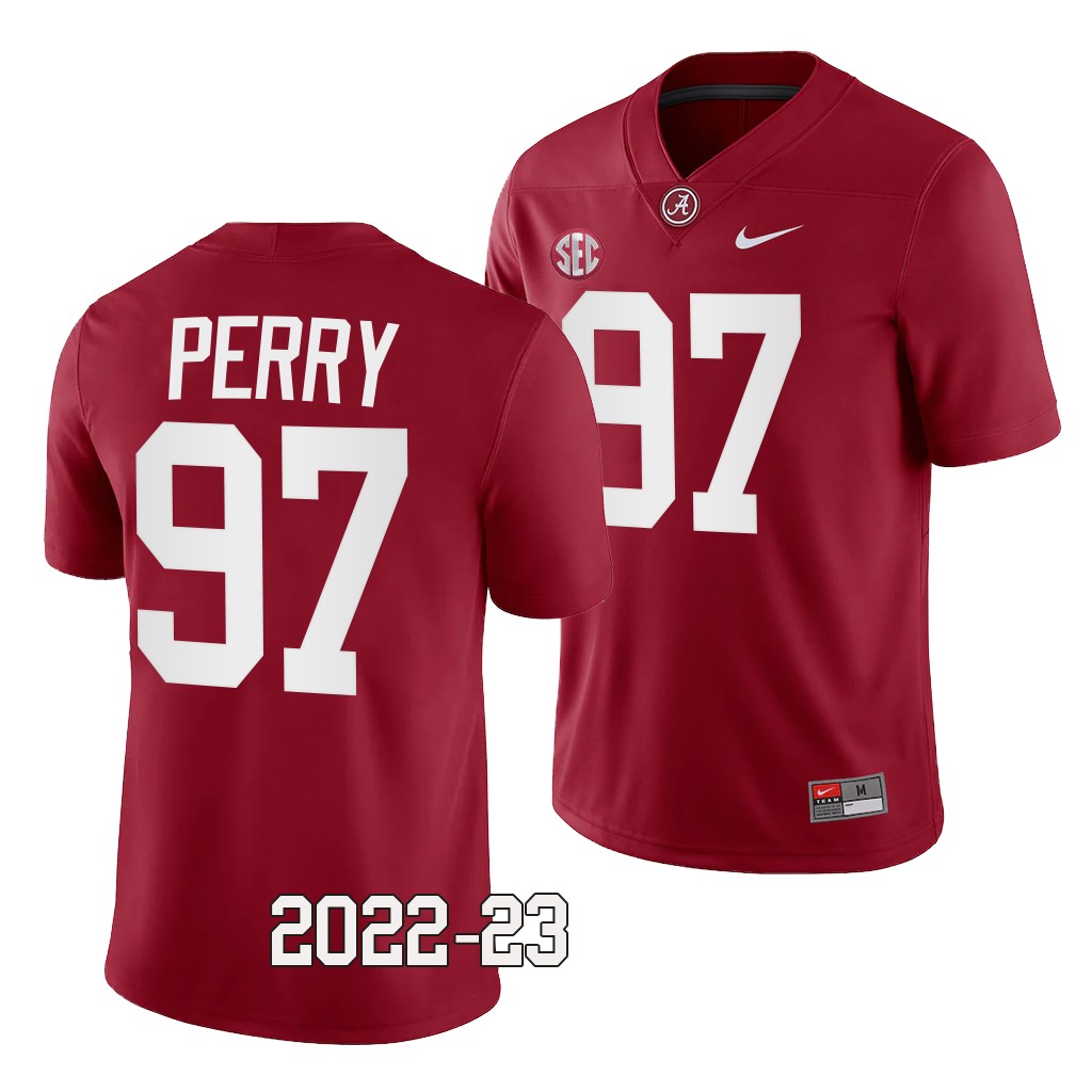 Khurtiss Perry Alabama Crimson Tide 2022-23 College Jersey Men's Crimson #97 Uniform