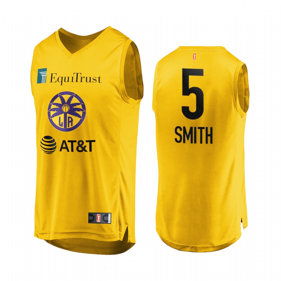 Kianna Smith 2022 WNBA Draft Los Angeles Sparks #5 Gold Jersey Round 2