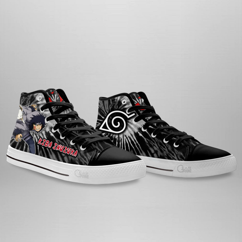 Kiba Inuzuka High Top Shoes Custom Anime Sneakers Tie Dye Style