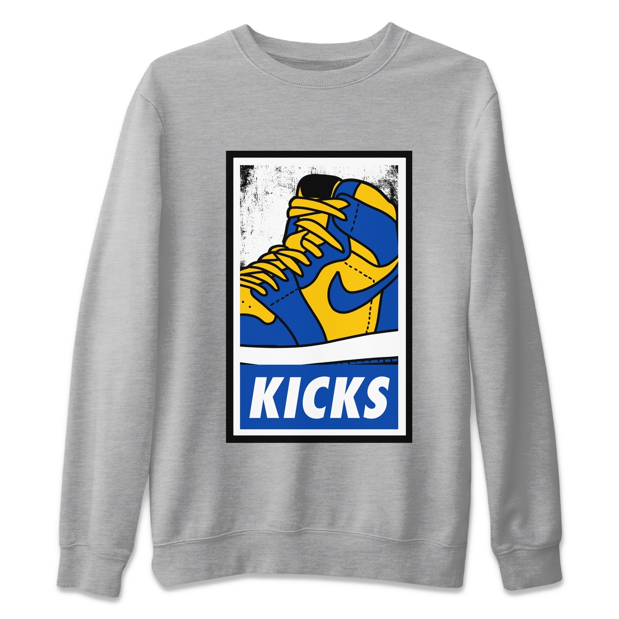 KICKS Unisex Sweater – Air Jordan 1 Game Royal Varsity Maize, Sneakers Matching Sweater