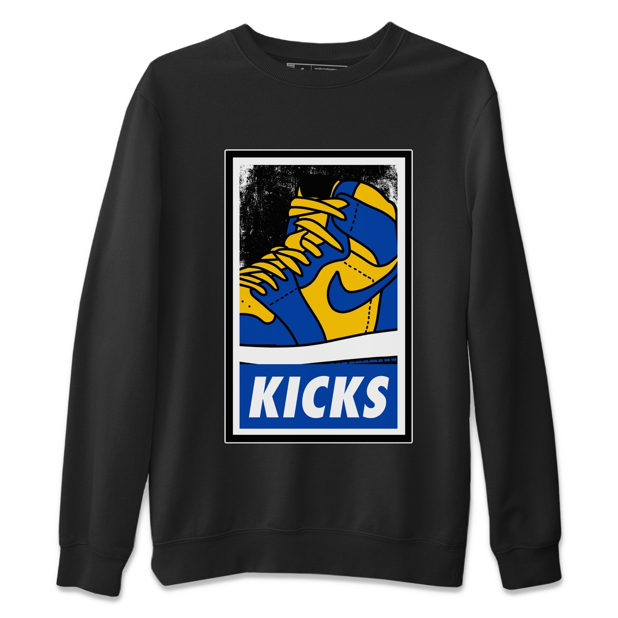 KICKS Unisex Sweater – Air Jordan 1 Game Royal Varsity Maize, Sneakers Matching Sweater