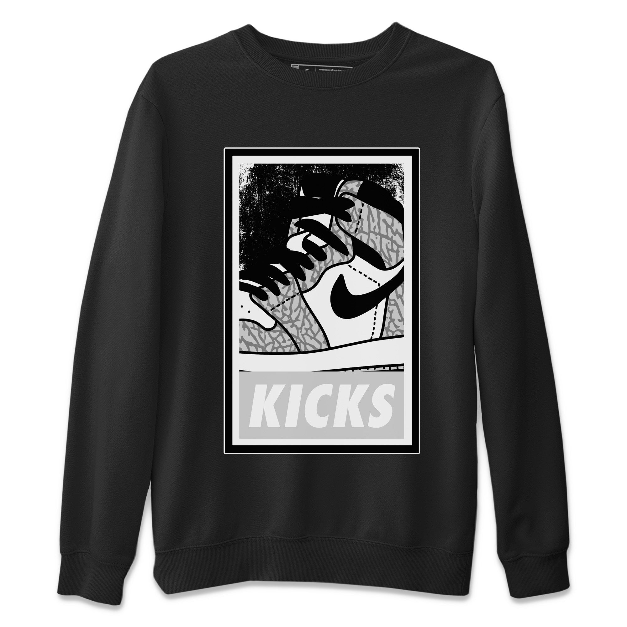 KICKS Unisex Sweater – Air Jordan 1 White Cement, Sneakers Matching Sweater