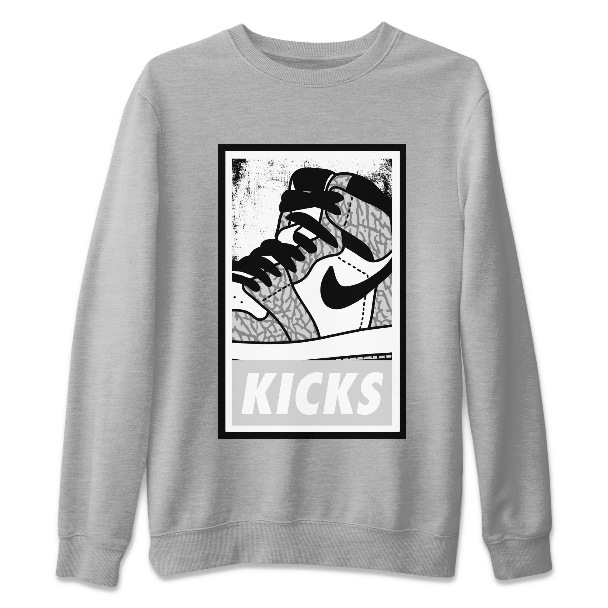 KICKS Unisex Sweater – Air Jordan 1 White Cement, Sneakers Matching Sweater