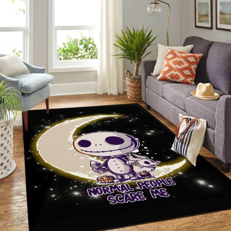 Kid Jack Skellington Moon Carpet Rectangle Rug