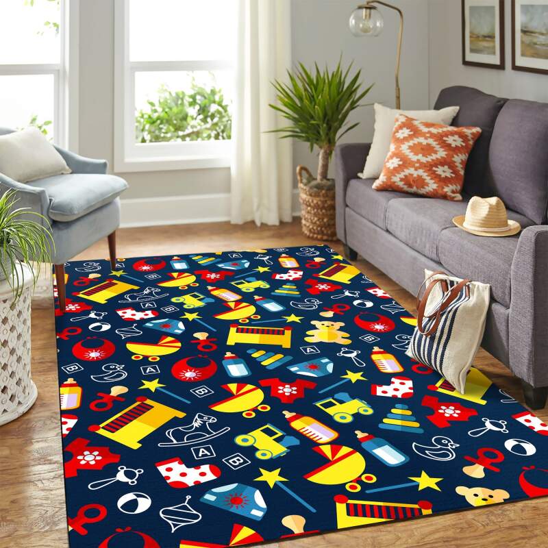Kid Toy Pattern Carpet Rectangle Rug
