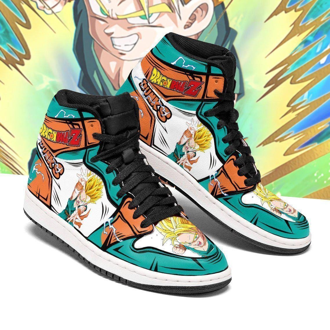 Kid Trunks JD1s Sneakers Anime Dragon Ball Shoes, Air Jordan Hightop