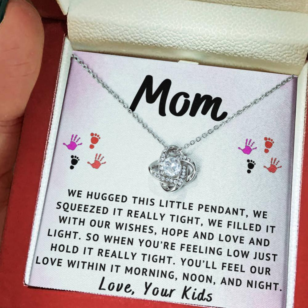 Kids Gift For Mom We Filled It With Our Wishes Love Knot Necklace