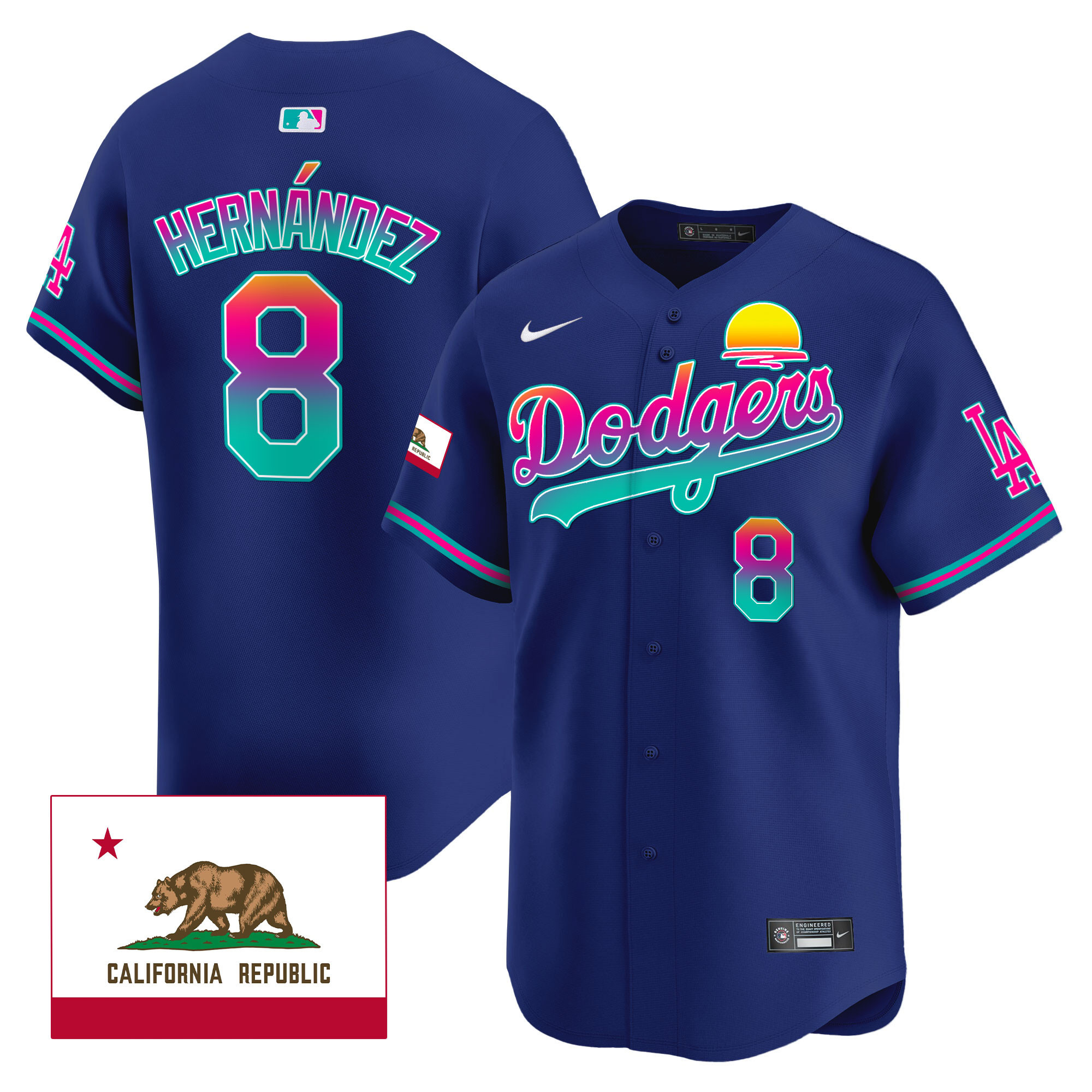 Kike Hernandez Men's Los Angeles Dodgers 2024 Los Angeles City Style Vapor Premier Limited Royal Jersey - All Stitched
