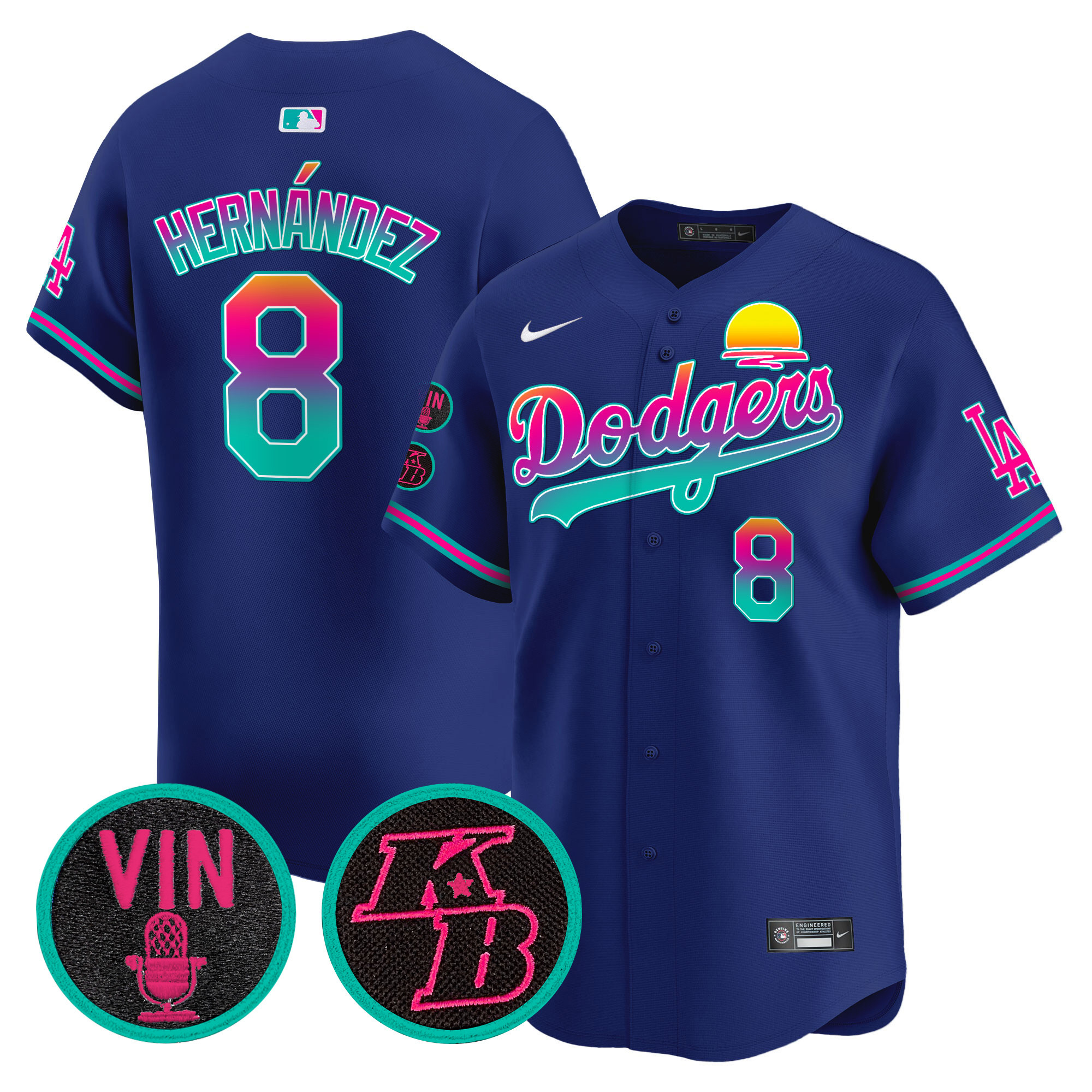 Kike Hernandez Men's Los Angeles Dodgers 2024 Los Angeles City Style Vapor Premier Limited V2 Royal Jersey - All Stitched