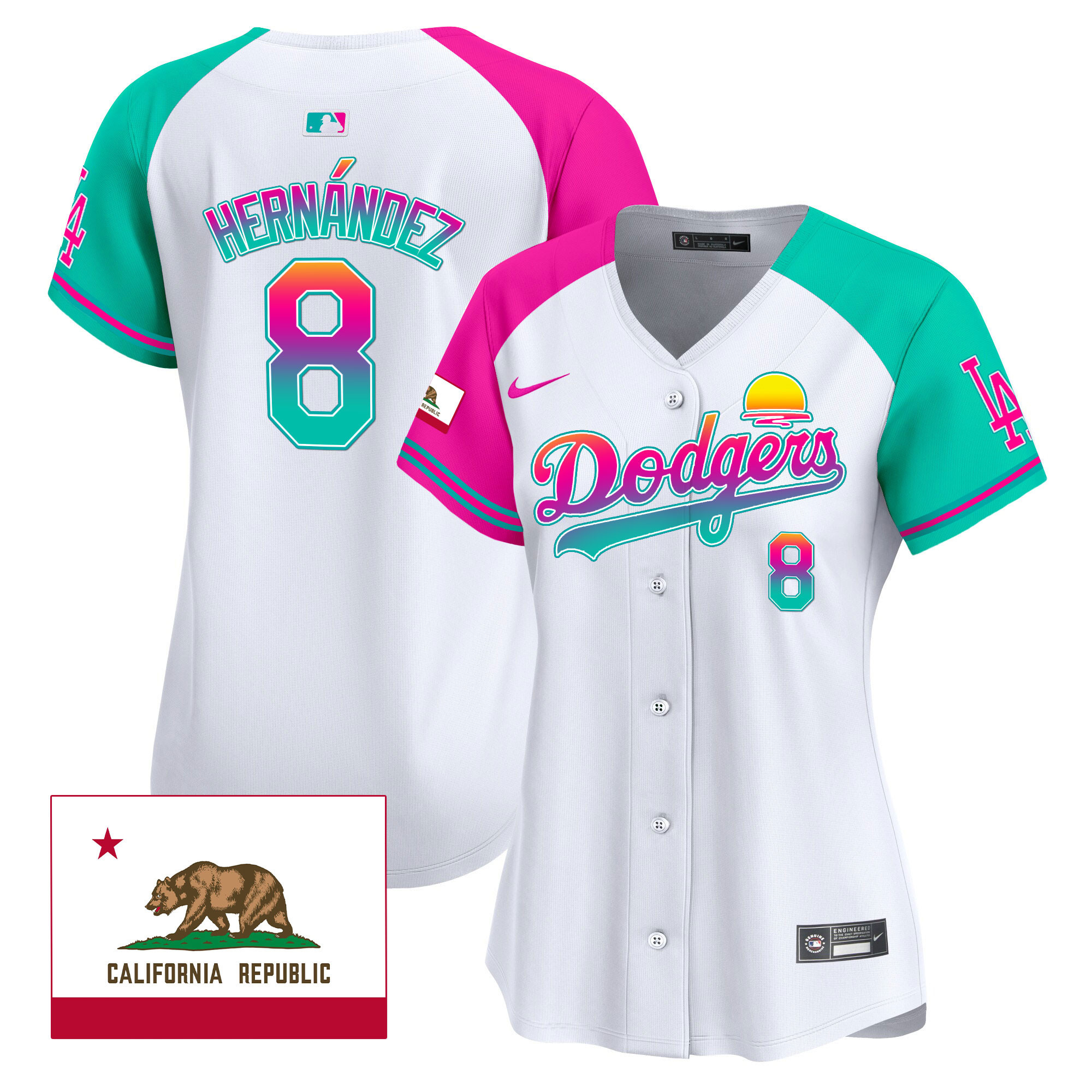 Kike Hernandez Women's Los Angeles Dodgers 2024 Los Angeles City Style Vapor Premier Limited Alternate Jersey - All Stitched