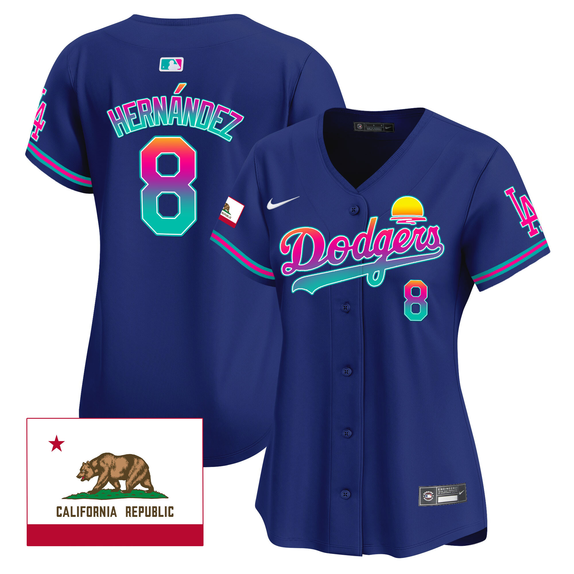 Kike Hernandez Women's Los Angeles Dodgers 2024 Los Angeles City Style Vapor Premier Limited Royal Jersey - All Stitched