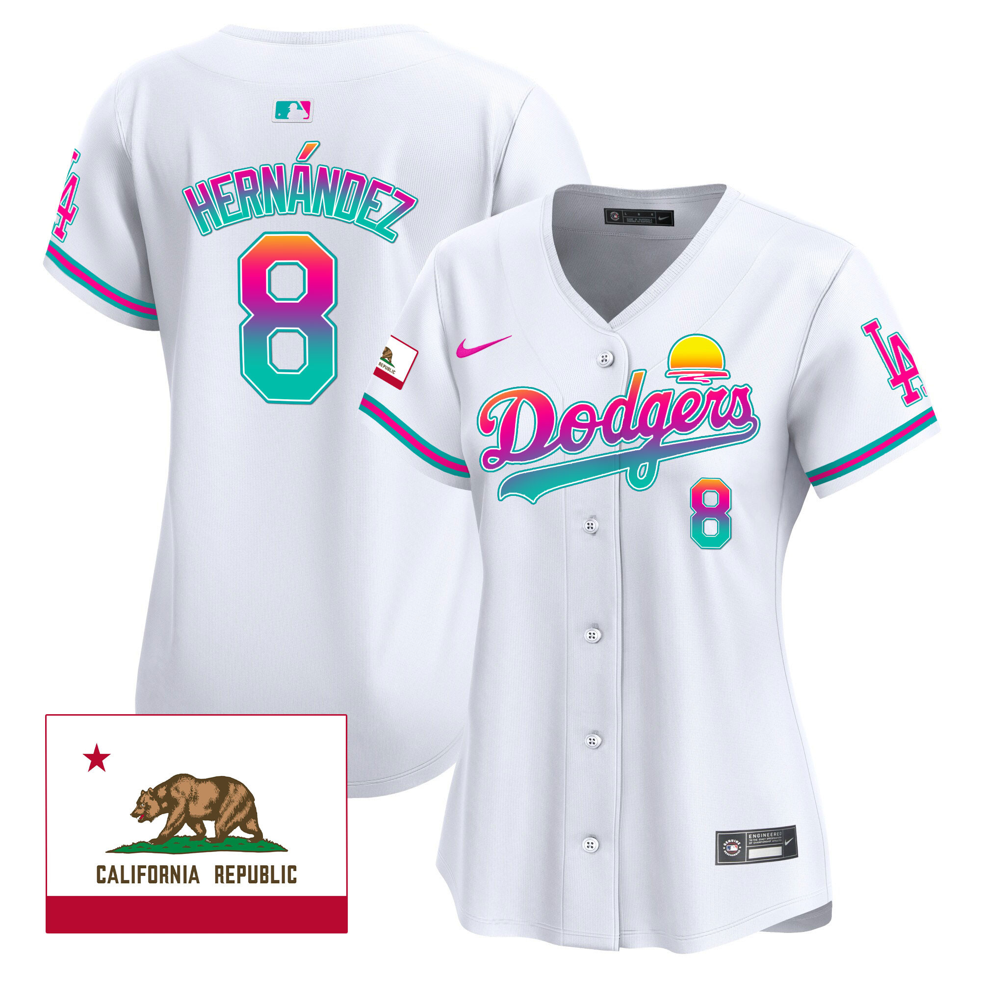 Kike Hernandez Women's Los Angeles Dodgers 2024 Los Angeles City Style Vapor Premier Limited White Jersey - All Stitched