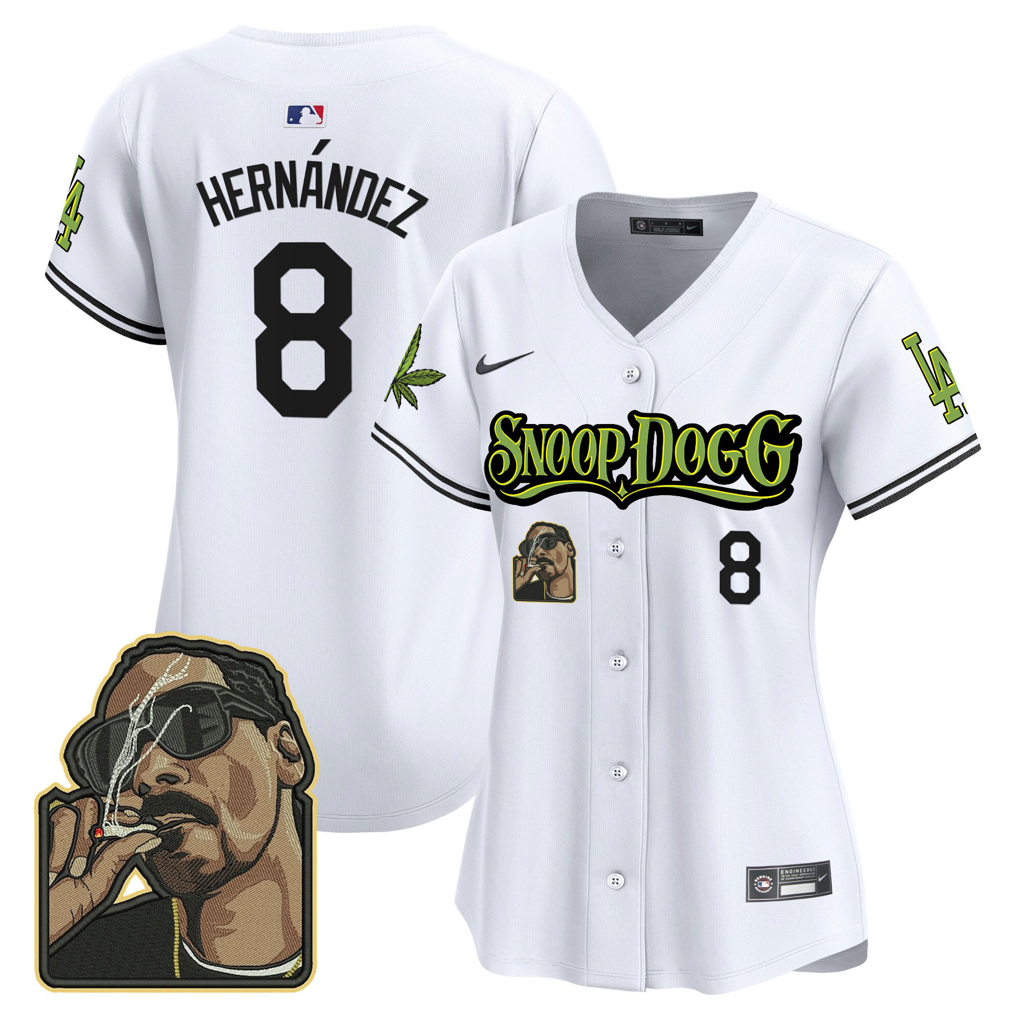 Kike Hernandez Women's Los Angeles Dodgers Snoop Dogg Vapor Premier Limited White Jersey - All Stitched